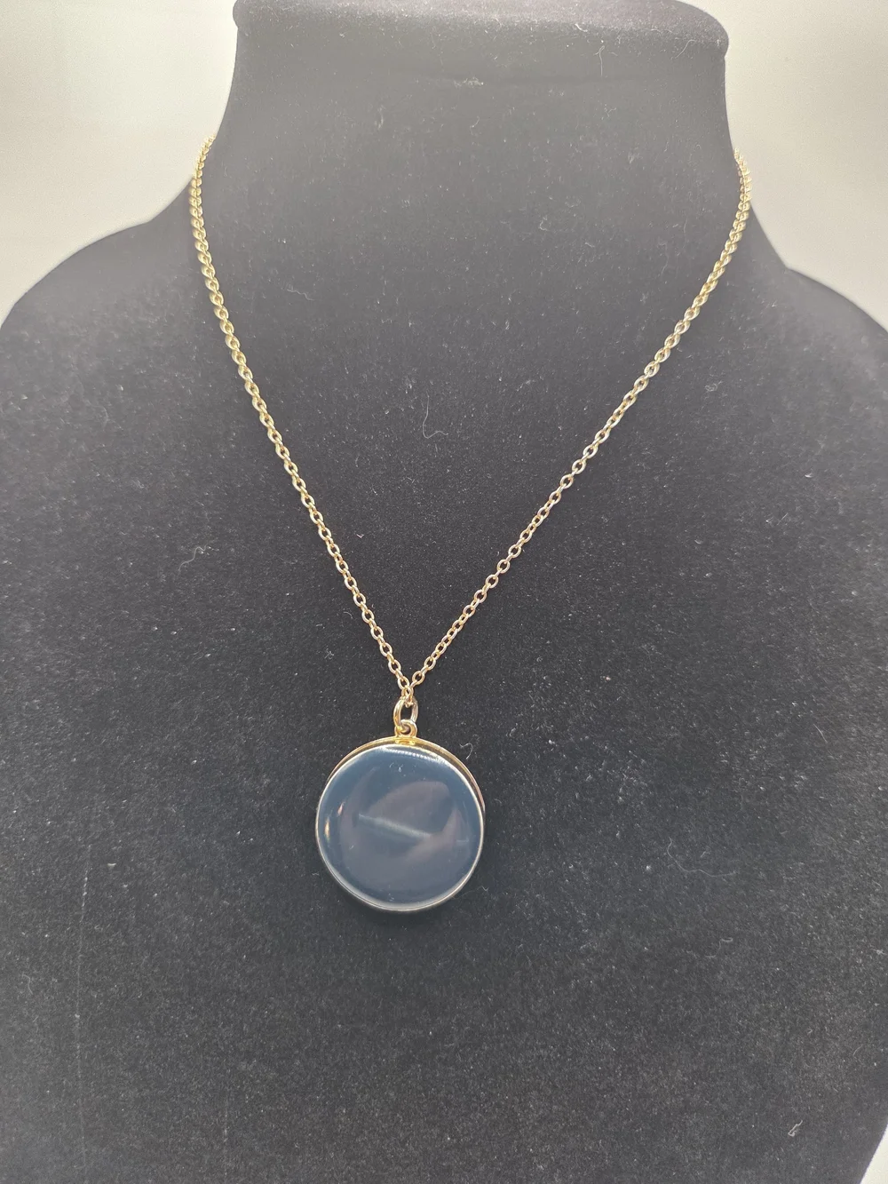 1567. J. Crew Gold-Tone Necklace with Navy Round Locket